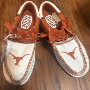 Hey Dude Burnt Orange and White Casual Shoes Texas
